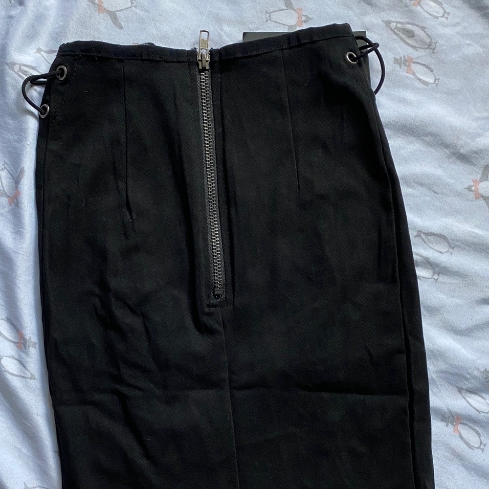 Fashion Nova Black Lace-Up Pencil Skirt - Picture 7 of 12